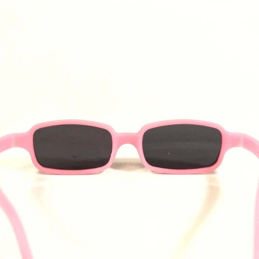 Miraflex Sunglasses NEW BABY 2 Pink Rectangular Frames with Blue Lenses